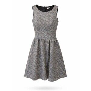 Halogen gray Geometric Sleeveless Summer Office Fit And Flare dress size 6